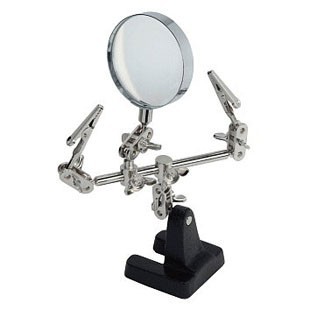 Third-hand with magnifying glass